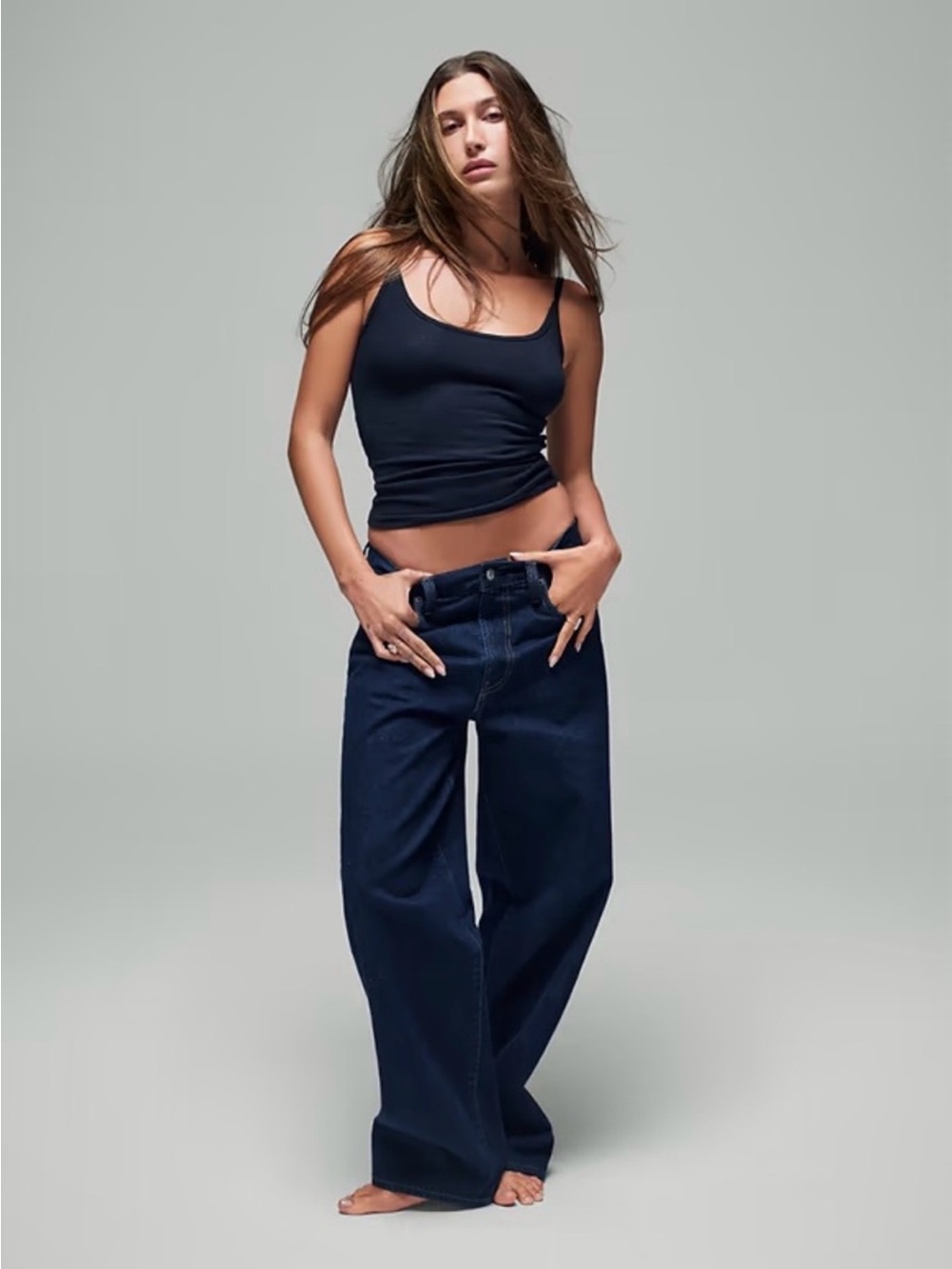 Hailey Bieber x Gap Extra baggy dark wash jeans